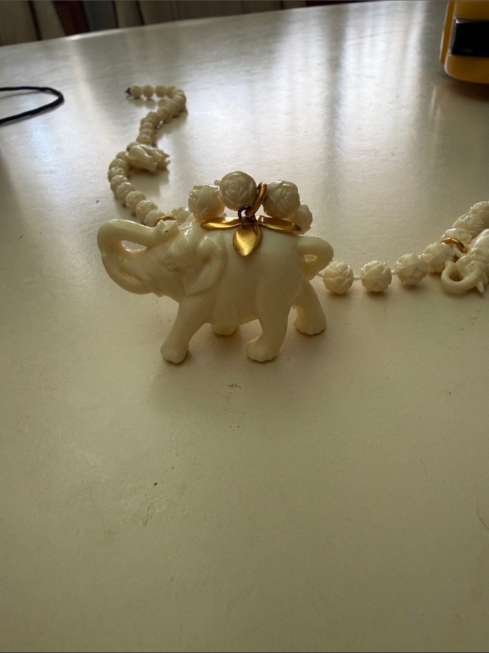 Ivory Elephant Bead Necklace - Picture 2 of 4